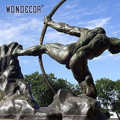 Bronze Sculpture Of Greek Mythological Figure Hercules Archer In Park