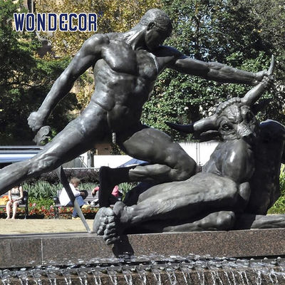 Expressive Large Bronze Sculpture Greek Mythological Figures Minotaur And Theseus