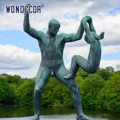 Adults And Children Playing Bronze Statues Sculpture In Outdoor Parks