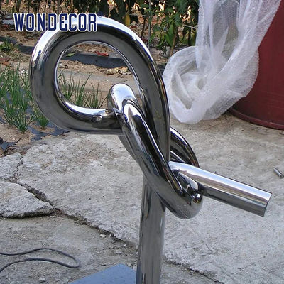 Large geometric circular tube rope stainless steel sculpture
