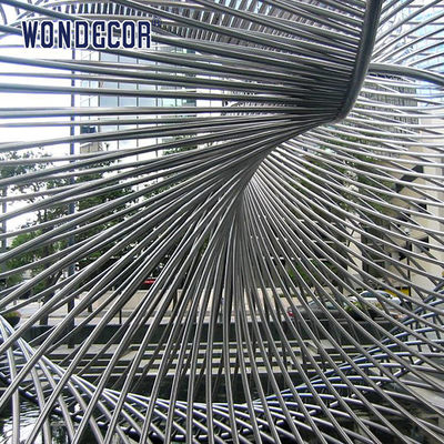 Outdoor large art geometric circular tube splicing design stainless steel sculpture