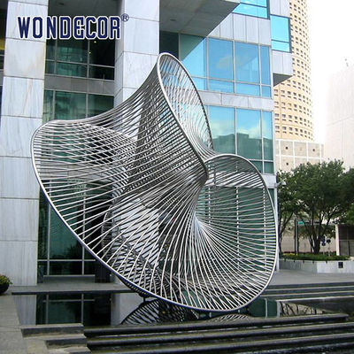 Outdoor large art geometric circular tube splicing design stainless steel sculpture