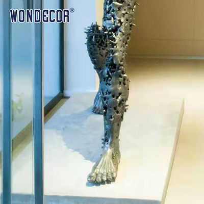 Indoor Metal Art Decoration Abstract Walking Bronze Sculpture of People