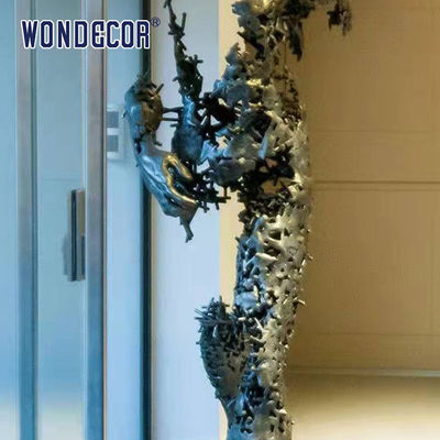 Indoor Metal Art Decoration Abstract Walking Bronze Sculpture of People