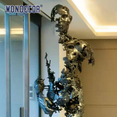 Indoor Metal Art Decoration Abstract Walking Bronze Sculpture of People