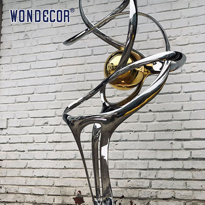 Outdoor large metal art decoration abstract ribbon stainless steel sculpture
