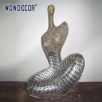 Metal art decoration abstract hollow female stainless steel sculpture
