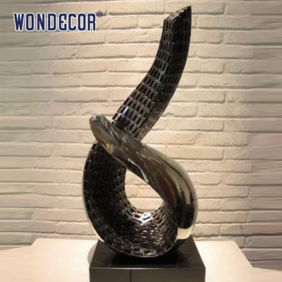 Small metal art decoration abstract hollow geometric shape stainless steel sculpture