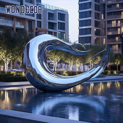 Large Abstract Metal Wave Art Stainless Steel Sculpture