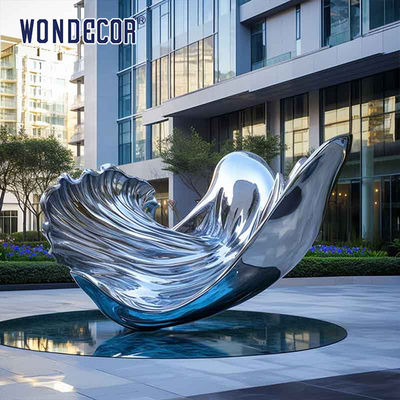 Large Abstract Metal Wave Art Stainless Steel Sculpture