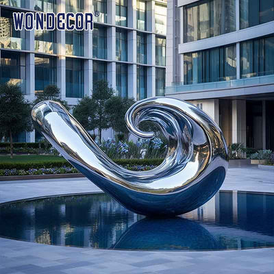 Large Abstract Metal Wave Art Stainless Steel Sculpture