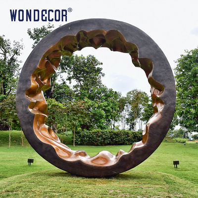 Large Outdoor Public Art Abstract Copper Ring Sculpture