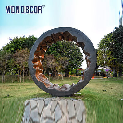 Large Outdoor Public Art Abstract Copper Ring Sculpture