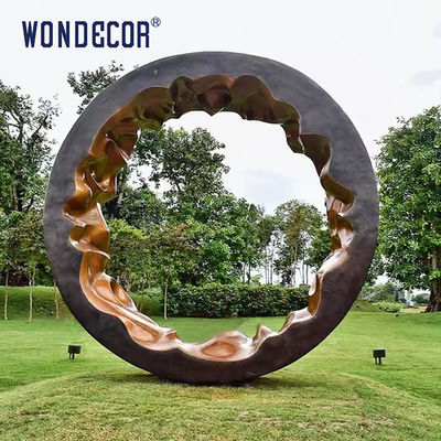 Large Outdoor Public Art Abstract Copper Ring Sculpture