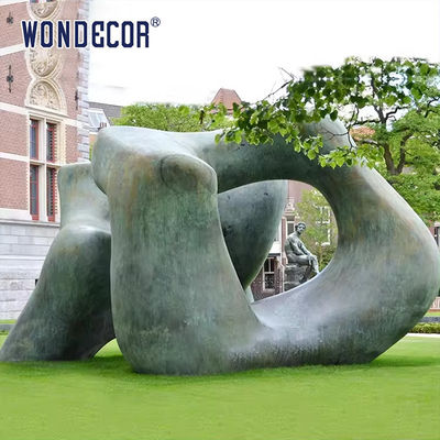 Large Outdoor Abstract Geometric Copper Sculpture With 3D Design