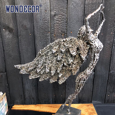 Indoor Abstract Metal Art Decoration Angel Stainless Steel Sculpture
