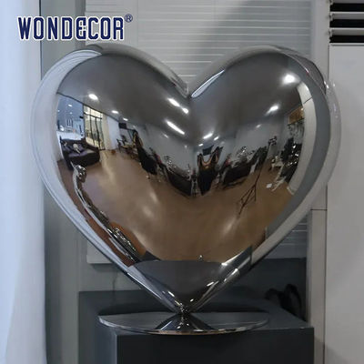 Customized Small Indoor Love Mirror Stainless Steel Sculpture