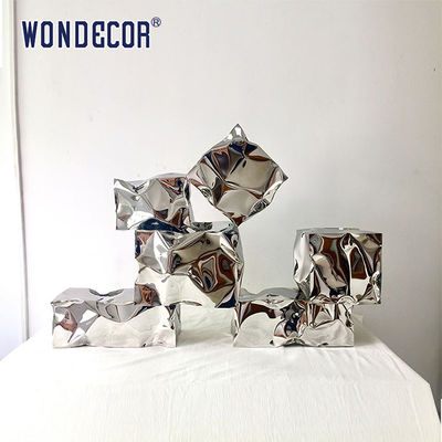 Indoor Modern Art Metal Abstract Mirror Polished Geometric Stainless Steel Sculpture