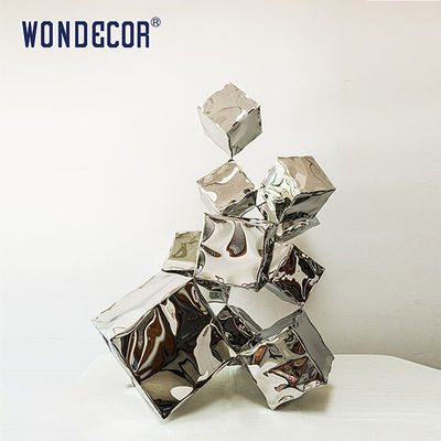 Indoor Modern Art Metal Abstract Mirror Polished Geometric Stainless Steel Sculpture