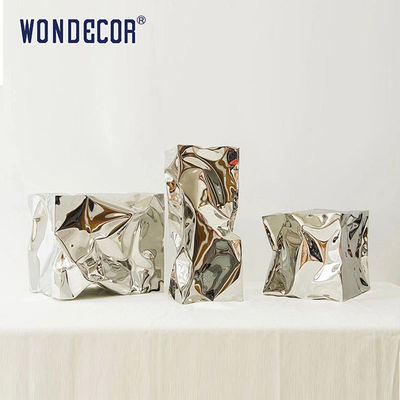 Indoor Modern Art Metal Abstract Mirror Polished Geometric Stainless Steel Sculpture
