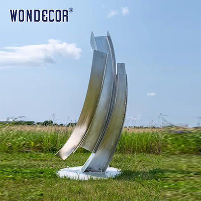 Outdoor geometric metal art craft forging stainless steel sculpture