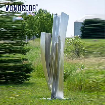 Outdoor geometric metal art craft forging stainless steel sculpture