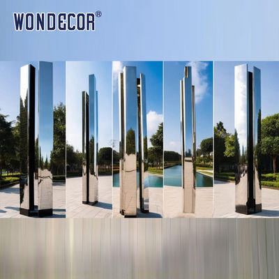 Geometric metal art craft forging cylindrical stainless steel sculpture