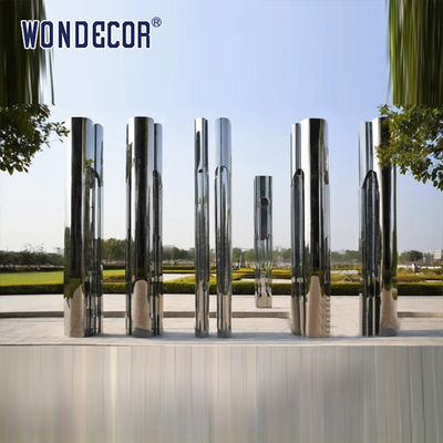 Geometric metal art craft forging cylindrical stainless steel sculpture