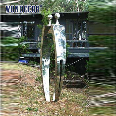 Outdoor Garden Geometry Metal Art Abstract Couple Stainless Steel Sculpture