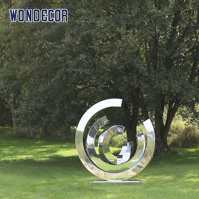 Outdoor Garden Geometric Metal Art Circle Stainless Steel Sculpture