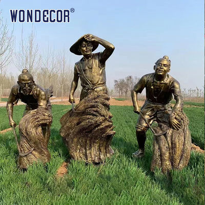 Bronze metal art sculpture of large-scale outdoor sculpture workers