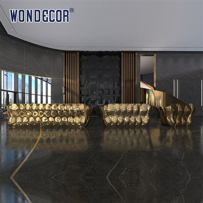 Indoor metal art petal shaped stainless steel reception desk
