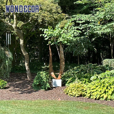 Outdoor garden shaped geometric cube weather resistant steel sculpture