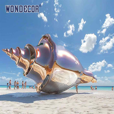 Large outdoor metal art conch stainless steel sculpture