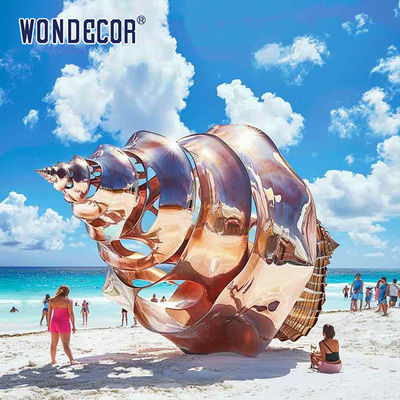 Large outdoor metal art conch stainless steel sculpture
