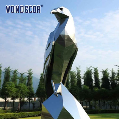 Large outdoor metal art abstract animal geometry eagle stainless steel sculpture