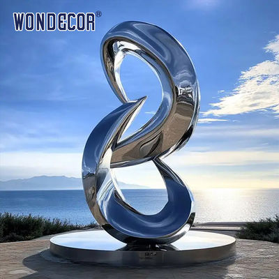 Customized oversized outdoor statue forged twisted geometric stainless steel sculpture
