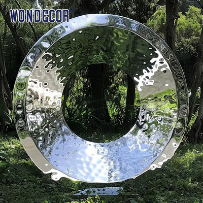 Outdoor Pop Art Large Metal Ring Sculpture Stainless Steel Ring Sculpture