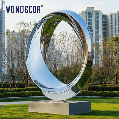 Outdoor Pop Art Large Metal Ring Sculpture Stainless Steel Ring Sculpture