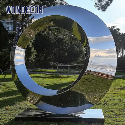 Outdoor Pop Art Large Metal Ring Sculpture Stainless Steel Ring Sculpture
