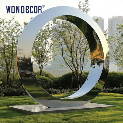 Outdoor Pop Art Large Metal Ring Sculpture Stainless Steel Ring Sculpture