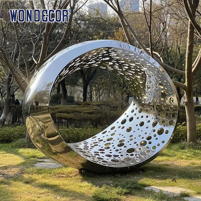 Outdoor Pop Art Large Metal Ring Sculpture Stainless Steel Ring Sculpture