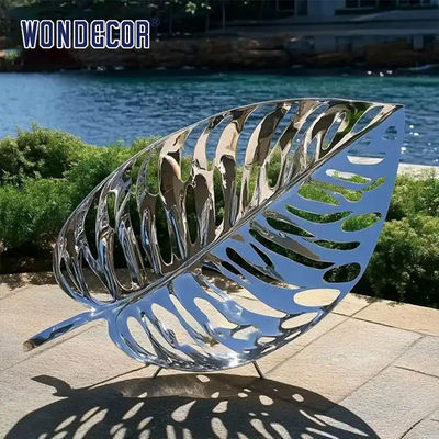 Hotel Garden Outdoor Decoration Stainless Steel Leaf Sculpture