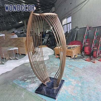 large-scale abstract outdoor square geometric metal art spiral circular tube stainless steel sculpture