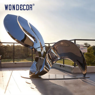 Large outdoor square forged metal modern geometric shape stainless steel sculpture