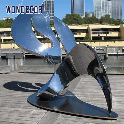 Large outdoor square forged metal modern geometric shape stainless steel sculpture
