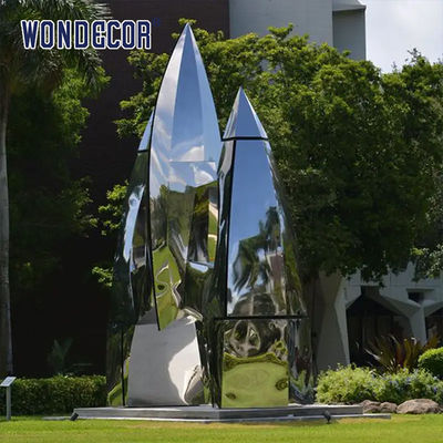 Large outdoor park forging metal abstract rocket stainless steel sculpture