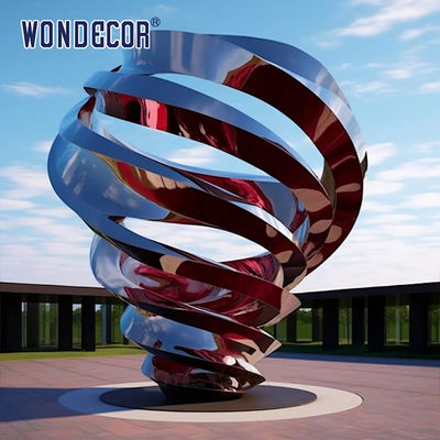 Large Outdoor Square Modern Abstract Geometric Wine Glass Stainless Steel Sculpture