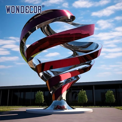 Large Outdoor Square Modern Abstract Geometric Wine Glass Stainless Steel Sculpture