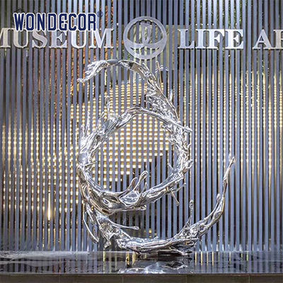 Unique Metal Casting Wave Art Ss Sculpture For Outdoor Hotel Decoration
